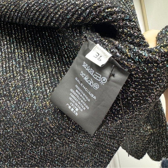 Balenciaga Black Metallic Knit Cardigan Sweater - Picture 5 of 11